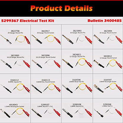 Bonbo 5299367 Test Lead Kit 16 Pieces Electrical Testers Wire Connectors Cables Set for Cummins Circuit Connection/Experiment