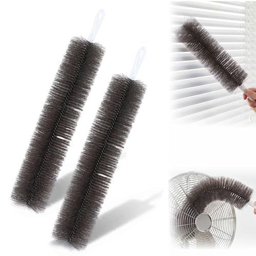 Bendable Microfiber Head, Reusable Dust Remover 2 Pcs 2026 New Fan Cleaner Brush, Washable Cobweb Duster for Air Conditioning, Fan Blades, Air Vents, Curtains, Cars - color: Gray*2