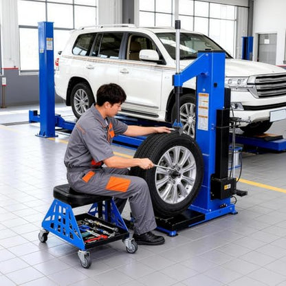 Heavy Duty Rolling Mechanics Seat,400 LBS Capacity Garage Stool, Tools for Automotive Auto Repair (Blue) - color: Blue
