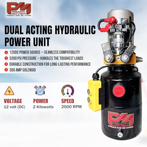 Primary Mover 12K Double Acting Hydraulic Trailer Jack (12,000 lb) - Power Jack 12K, Lift Trailer Jack Stand with Hydraulic Power Unit - style: 12k Jack Kit "Weld on"