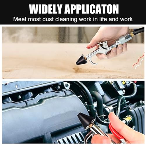 ZIMISI 2-Way Connection Air Nozzle Blow Gun Kit, Air Compressor Accessory with 1/4'' Standard Quick Fitting & 8 Interchangeable Nozzle, Blow Gun for Dedusting, Inflation, Cleaning (13PCS) - size: 13PCS