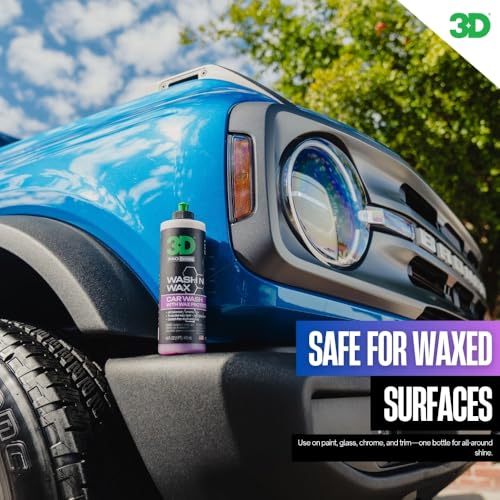 3D Wash N Wax Car Wash Soap - pH Balanced, Easy Rinse, Scratch Free Soap with Wax Protection - 16oz. - size: 16 Ounce (Pack of 1)