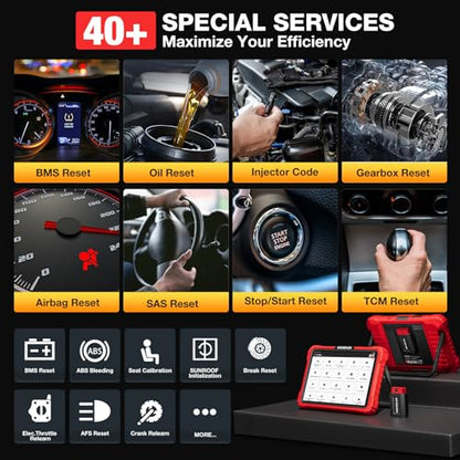 KINGBOLEN K10 Pro Full Systems 10" Car Scanner Topology Map, ECU Function | Bidirectional Scan Tool Bluetooth OBD2 Scanner, 41+ Reset Service, FCA AutoAuth, CANFD & DOIP, 2 Years Update, V.A.G Guided