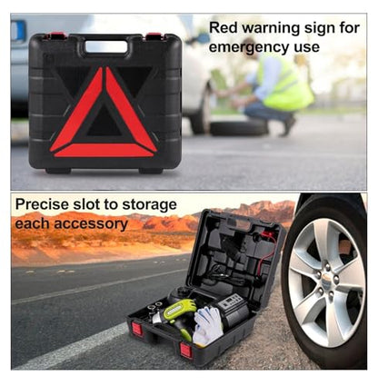 5 Ton Electric Car Jack with Impact Wrench - Hydraulic Jack 12V DC for Sedan, Truck, SUV - LED Light, 135-360mm Lift Range