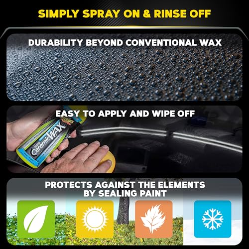 Meguiar's Hybrid Ceramic Liquid Wax, Shield Your Paint with a Residue-Free Liquid Car Wax with Advanced SiO2 Hybrid Technology and Long-Lasting Water-Beading Protection, 16 Oz Bottle - size: 16 Fl Oz (Pack of 1)