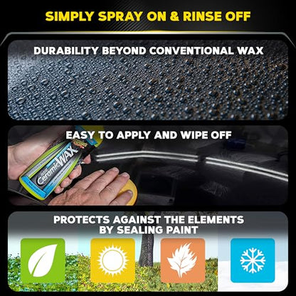 Meguiar's Hybrid Ceramic Liquid Wax, Shield Your Paint with a Residue-Free Liquid Car Wax with Advanced SiO2 Hybrid Technology and Long-Lasting Water-Beading Protection, 16 Oz Bottle - size: 16 Fl Oz (Pack of 1)