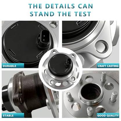 512280 Rear Wheel Bearing Hub Assembly for Toyota Sienna 2004-2010 FWD | Eliminates Noise, Fixes ABS & Hub Issues, Simple Installation, Direct Bolt-On, OEM Quality, No Warning Lights, DIY Friendly - size: 512280