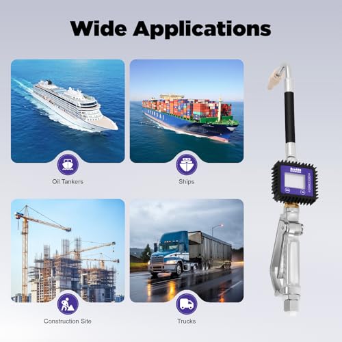 Electronic Oil Metering Gun, Digital Oil Control Valve Meter Nozzle, Pneumatic Oil Gun Quantitative Fueling Gun Oil Gun with Gauge, Control Valve Fuel Oil Transfer Gun - color: Style-A