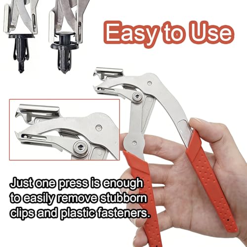 Car Clip Pliers, Clip Removal Pliers, Auto Trim Removal Tool for Automotive Fasteners, Push Pin & Door Panel Clips, Damage-Free Interior & Exterior Disassembly Tool with Glove