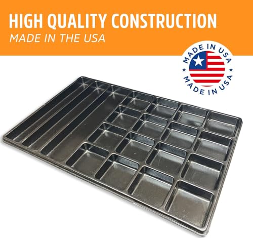 Protoco 3019 Utility Tool Tray Tool Box Organizer with 25 inch (L) x 15.5 inch (W) x 1.25 inch (H) Dims and Built from a Durable Rubberized Compound to Protect and Keep Your Tool Box Organized - style: 3019