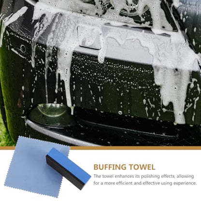 Set of Wax Applicator Pads with Sponge and Cloth for Car Exterior and Wheel Detailing, for Applying Wax and Polishing in Automotive Detailing Projects