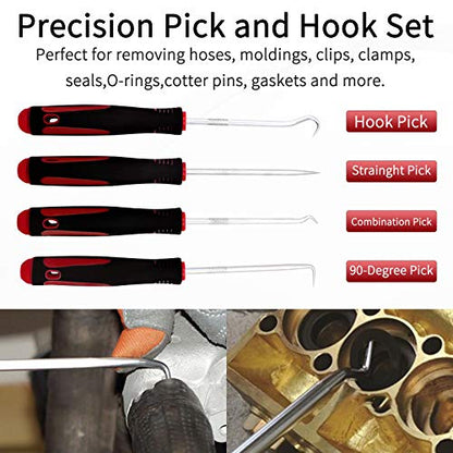 Trim Removal Tool, 200PCS Trim Tool Auto Removal Kit, Plastic Panel Fastener Removal Tool, Trim Removal Kit for Car/Trim/Panel/Door/Audio/Auto Clip Pliers/Terminal Removal Tool Kit (Red) - color: Red-200PCS