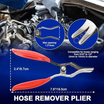 DASBET 5PCS Fuel Line Pliers Set Hose Remover Tool | Heavy-Duty Hose Clamp Pliers Set with Filter Caliper, Hose Pipe Clamp Clip Hose Clamp Tool Disconnect Pliers