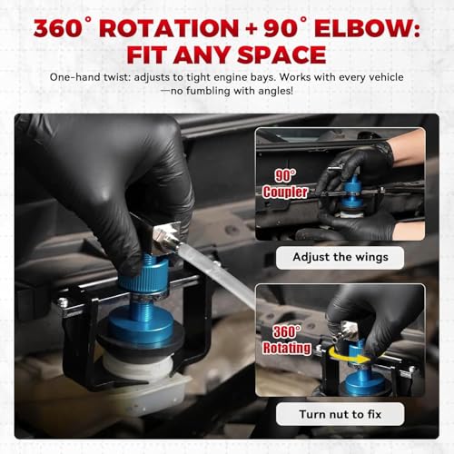 Universal Brake Bleeder Adapter for Multiple Car Brands | 22–58mm adjustable range; aluminium alloy body; 4 quick couplings included; fitted with rubber seal rings - style: Universal Brake Bleeder Adapter