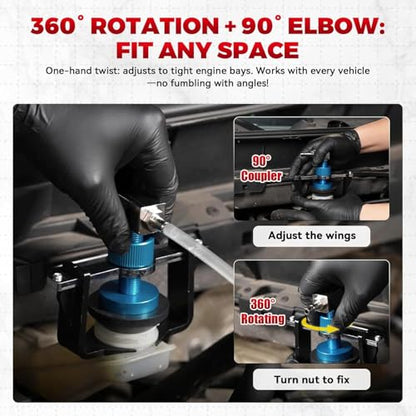 Universal Brake Bleeder Adapter for Multiple Car Brands | 22–58mm adjustable range; aluminium alloy body; 4 quick couplings included; fitted with rubber seal rings - style: Universal Brake Bleeder Adapter
