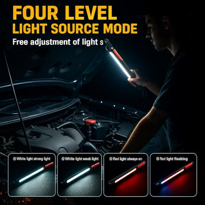 3000LM Magnetic Work Light, Rechargeable LED Flood Light | 180° rotating head, 360° hanging hook, IP65 waterproof body for car repair, camping, emergency, and jobsite use. - color: Black
