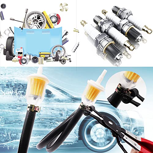 Tnisesm 121Pcs 6-22mm Spring Hose Clamp Assortment Kits with Swivel Flat Band Fuel Hose Clamp Plier, Silicone Vacuum Hose Action Pipe Clamp Low Pressure Air Clip Clamp for Hose Clamps - size: 120Pcs-12 Sizes+Plier