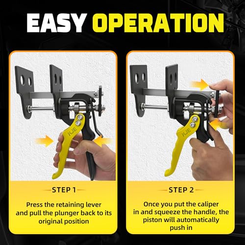 KJE 29100 Brake Caliper Compression Tool, Brake Pad Spreader for Single Dual Quad Piston Brake Pad Replacement, Heavy Duty Caliper Piston Compressor Tool Compatible with Most Cars & Light Trucks