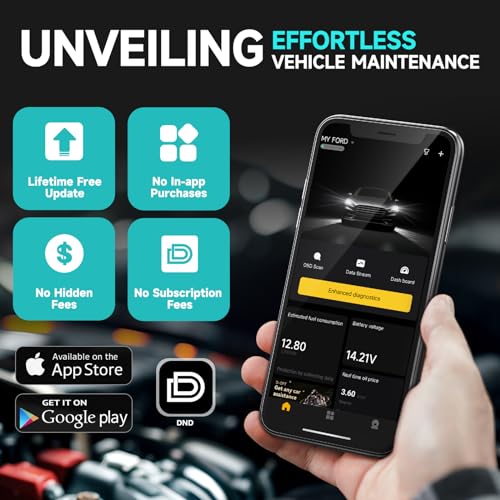 DND Bluetooth OBD2 Scanner - All System Diagnostic Tool for iOS & Android, Code Reader for Cars, Free Updated Vehicle Scan Tool, Bidirectional Diagnsotic Scanner with Oil Reset, Battery Registration