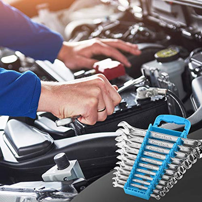 DURATECH Combination Wrench Set, Metric, 11-Piece, 8-19mm | 12-Point, CR-V Steel, Organized in Wrench Holder - size: Set (8 mm to 19 mm)