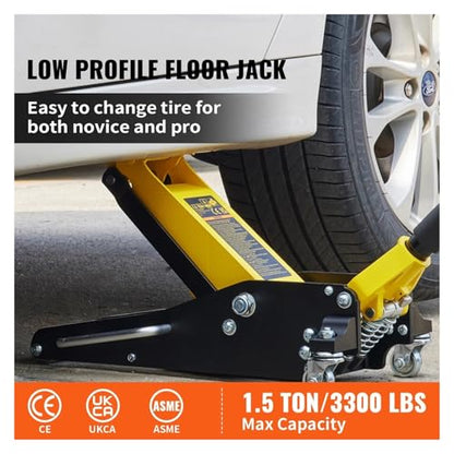 Car Jack 1.5-3T Floor Aluminum&Steel Racing W/Single Pistons Quick Lift Pump Tire Change Lifting Repair Tool(2.5 Ton) - color: 2.5 Ton