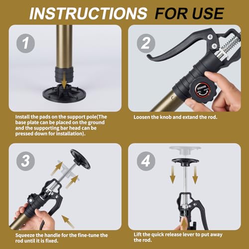 MANQO Cabinet Jack for Installing Cabinet，Adjustable Support Pole，3rd Hand Support System，Extend from 19.29 inch to 43.30 inch,Supports up to 78 lbs for Drywall 1Pc Set (Patent Design) - size: 19.29"-43.30" 1pc point lock