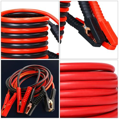 Ciieeo Heavy Duty 1000a Pure Copper Car Jumper Cables with Fully Covered Clamps 3.8m Booster Wire for Emergency Vehicle Battery Power Supply