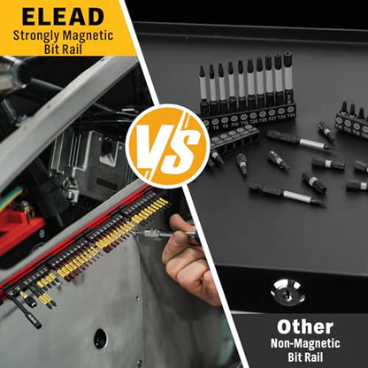 ELEAD 38-Piece Hex | Torx | Phillips Screwdriver Bit Set with 2.5” & 4” Bit Holder, Magnetic Bit Storage Rail, Allen Wrench Drill Bit Set, Tamper Proof Star Bit Set, S2 Steel - style: 38-Piece