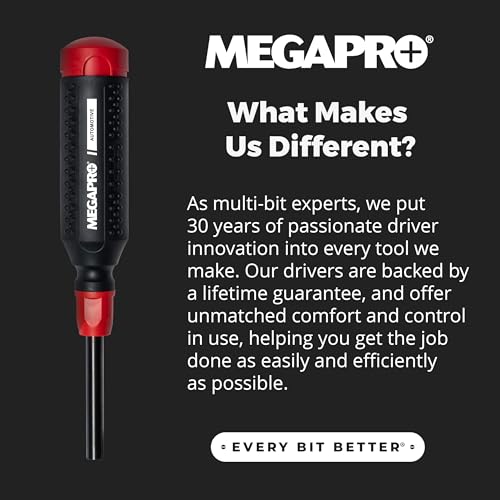 Megapro Automotive Screwdriver Set | One Multi-Bit Screwdriver with ¼” Hex Shaft | Phillips, Torx | Compact Automotive Bit Set (15-in-1) - style: 15-in-1