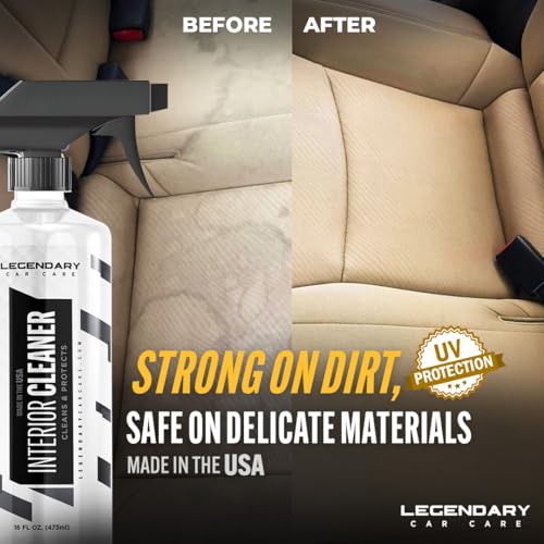 Legendary Interior Cleaner 16oz - All Purpose Interior Detailer & Carpet Cleaner for Cars - Safe on Leather, Plastic, Vinyl, Upholstery & Dashboard - UV Protectant - Tough on Stains & Dirt - size: 16 Fl Oz (Pack of 1)