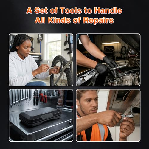 42 in 1 Magnetic Ratchet Screwdriver Set With Case | Multi-Bit Repair Tool Kit, S2 Alloy Steel Bits, T-Handle, Suitable for Home Daily Repair, DIY, Car, Bike - size: 42 in 1