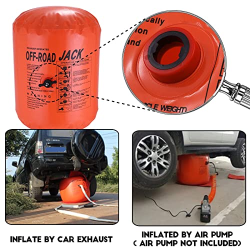 4-Ton Exhaust Air Jack - Portable Inflatable Car Lifting Bag for SUV, Truck & Off-Road Vehicle Recovery Emergency Tire Change Kit for Uneven Terrain