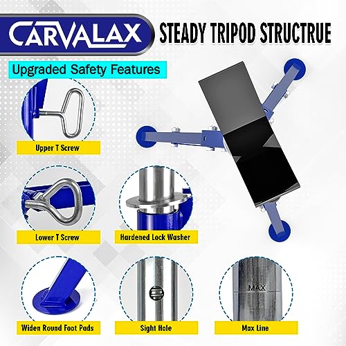 CARVALAX V-Head Pipe Jack Stands, Adjustable Pipe Stand for Welding | 28"-52" Adjustable Height, Fits 1/2"-12" Pipe Capacity, 2500LB Load Capacity, w/Portable Folding Legs - color: Blue