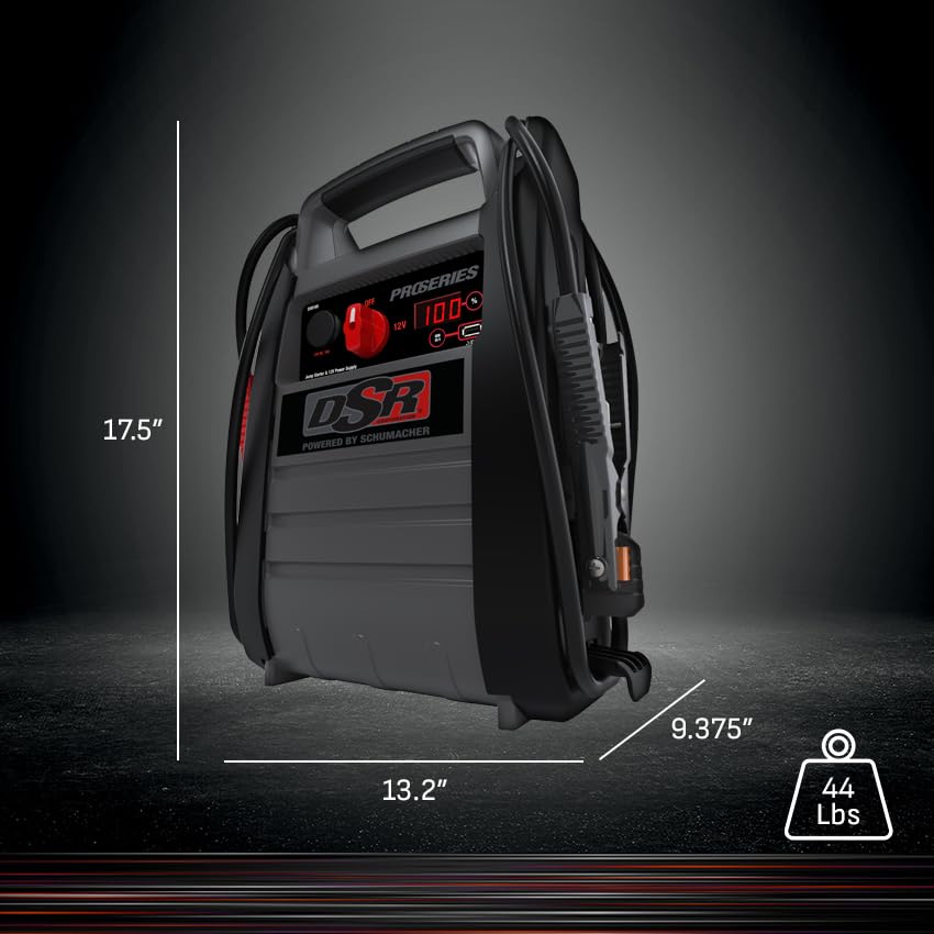Schumacher Electric DSR ProSeries Car Battery Jump Starter - 4400 Peak Amp 12V/24V Car Starter, Jump Box & Portable Power Station - Digital Display, Heavy-Duty Booster Cables - DSR166 - style: 12/24V 4400 Peak Amp