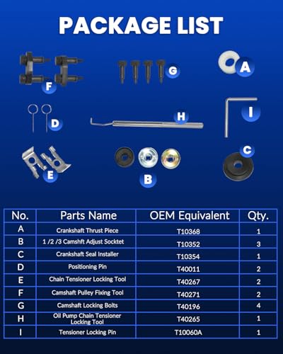 DPTOOL Engine Camshaft Locking Alignment Timing Tool Kit Compatible with VAG EA888 Audi VW Skoda 1.8 2.0 TSI TFSI Replace T10352 T10368 T40196 T10354 T10060A T40011 T40265 T40267 T40271 - size: 17PC Small Kit