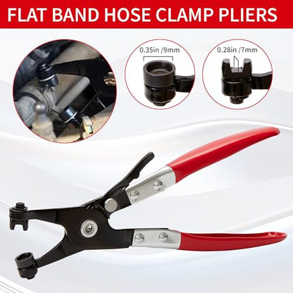 6PCS Fuel Line Disconnect Tool Set, Fuel Line Disconnect Tool Set | High-Carbon Steel，Fuel Filter Caliper, 30-Degree Disconnect Plier, Hose Clamp Plier & Panel Clip Remover with Storage Bag