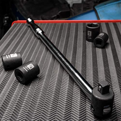 EPAuto 1/2 Inch Drive by 17.5'' Length Breaker Bar, CR-V Steel - color: Chrome, size: 17.5'' Length - 1/2-Inch Drive