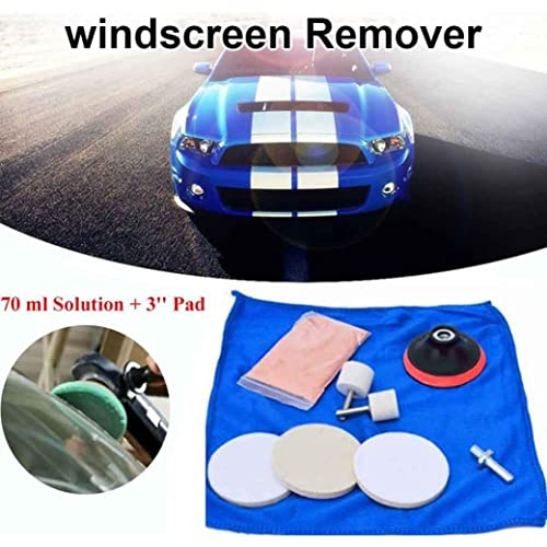 Car Glass Polishing Kit, Scratch Remover with Cerium Oxide Powder & Pad, 9 Pcs Set for Windshield & Window Restoration