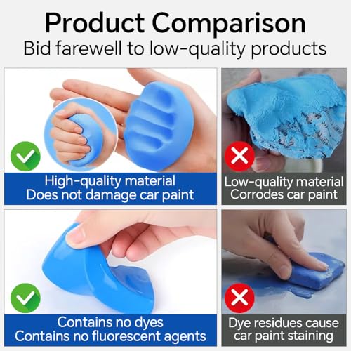 Car Clay Bar 3 Pack 400g, Premium Grade Magic Clays Bars Detailing Cleaner Kit, No Scratch Glass, Paint Deatil Cleaning with Washing and Adsorption Capacity,Car Wash Kit for Auto SUV,RV,Truck - color: 3 Pcs