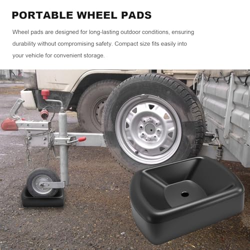 Jack Wheel Chock Stabilizer, 6" Single Wheel Stopper Heavy Duty Reinforced Rubber Stabilizer, Jack Caster Dock Block for Boats RVs Trailers Caravans, Car Accessories