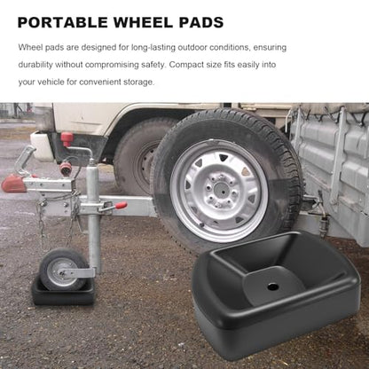 Jack Wheel Chock Stabilizer, 6" Single Wheel Stopper Heavy Duty Reinforced Rubber Stabilizer, Jack Caster Dock Block for Boats RVs Trailers Caravans, Car Accessories