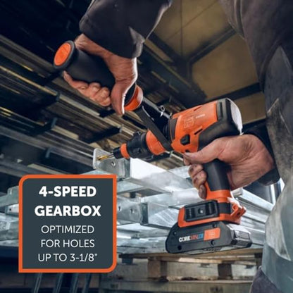 Fein 18V AS 4-Speed Cordless Drill/Driver Set with Hammer Function - Brushless PowerDrive - Includes 8-Piece Bit Set, 1 Rechargeable Battery, Charger - ASCM 18-4 QMP AS, 71161562090 - style: ASCM 18-4 QMP