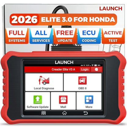 2026 LAUNCH Creader Elite V3.0 fit for Honda Acura Bi-Directional Scan Tool, Full System OBD2 Scanner, All Reset Service Code Reader, AUTOVIN, ECU Code, Battery Registration, Lifetime Free Update