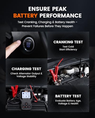 ANCEL AD310 Pro Bluetooth OBD2 Scanner with Battery Tester, Check Engine Light Code Reader & Car Diagnostic Tool, Read/Clear Codes, Live Data, Battery Health & Charging Test for 1996+ Vehicles