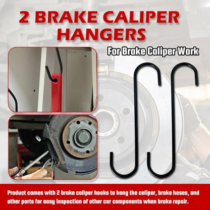YATOINTO Brake Caliper Compression Tool,Caliper Piston Compressor Tool with Extra 2Pcs Large Plates 1.57"-2.95" for Disc Brake Pad Spreader,Brake Caliper Press Tool with 2 Break Caliper Hangers,Red - size: 2 Pcs Steel Plates
