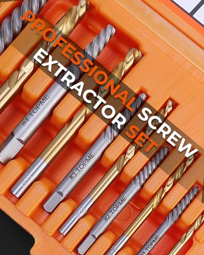 14PCS Easy Out Screw Extractor Set and Left-Hand Drill Bit Set | Stripped Screw Extractor Set for Removing Damaged Screws, Broken Bolts, Studs - color: 14 Pieces