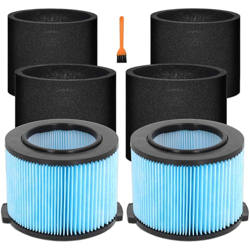 VF3500 Filter Replacement for Ridgid 3-4.5 Gallon Wet/Dry Shop Vacuums, Fine Dust Filter 26643 Compatible with WD30500 WD4050 WD40700 WD4080 4000RV WD4522 WD4550 4500RV, Replaces VF3400, 2 Pack - color: VF3500(2+4)