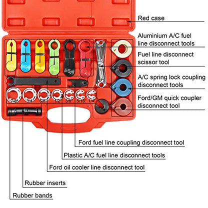 YSTOOL Master Quick Disconnect Tools 22PCS Kit for Automotive AC Line Fuel Hose and Transmission Oil Cooler Tube to Repair Fuel Pump Fuel Filter, Compatible with GM Ford Dodge Mazda and Chrysler