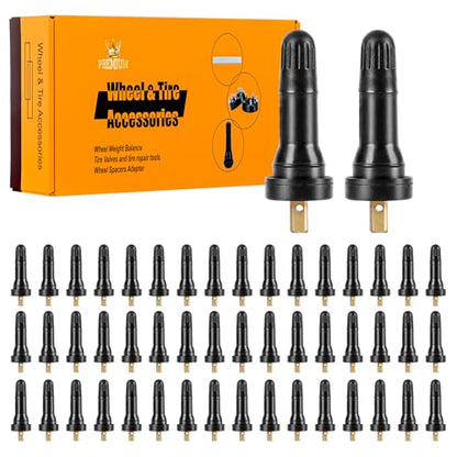 50 Pcs TR1520 Snap-in Tire Valve Stems, TPMS Compatible Rubber Tubeless Valve Stems Fit 0.453" (11.5mm) Rim Holes for TPMS Equipped Cars, SUVs, Light Trucks - size: TPMS