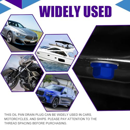 M14×1.5 Magnetic Oil Drain Plug, Transmission Oil Plug, Oil Pan Sump Drain Nut Bolt Screw Repair Kit, Car Magnetic Oil Drain Plug Removal Tool for Honda, Mazda, Suzuki, Jeep, Odyssey - color: Blue